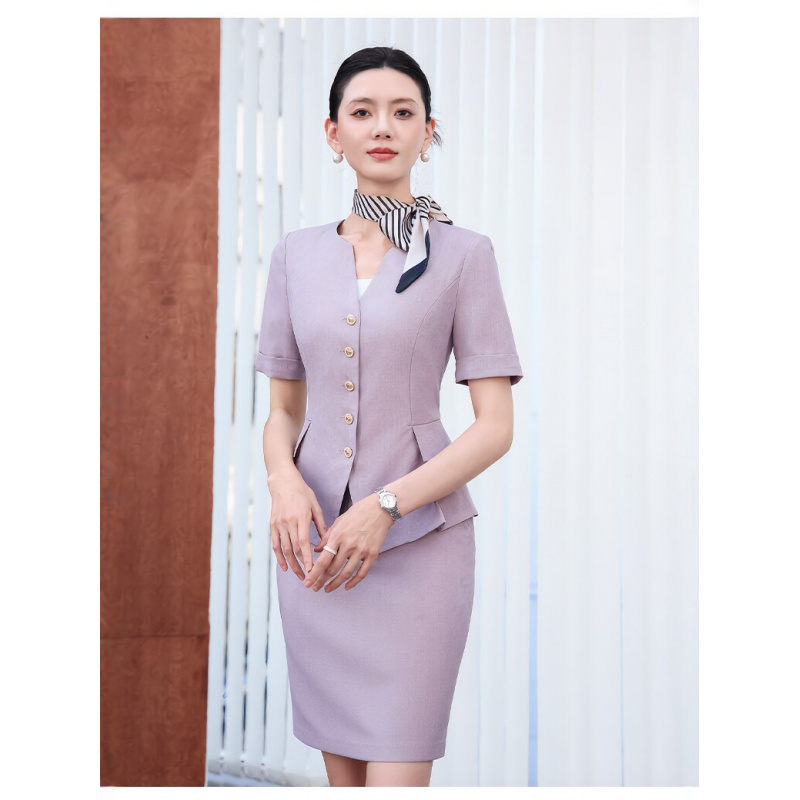 Dress Pant Flat Front - High-end professional women's short-sleeved suit dress,