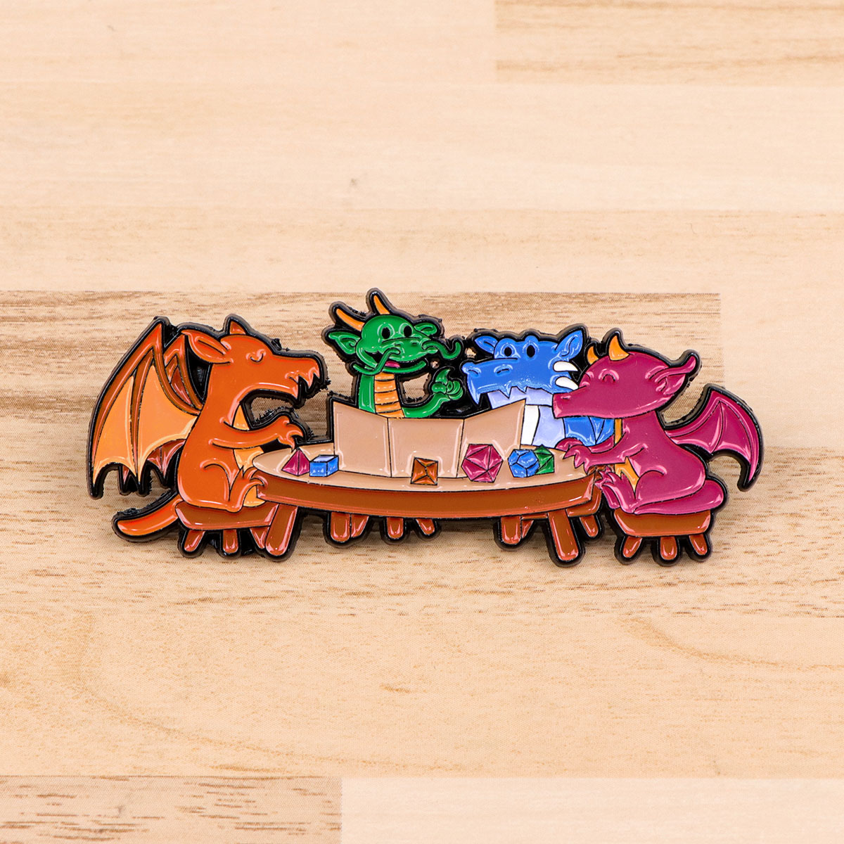 Tuxedo Lapel Pin - Game Dice Enamel Pin Dragon Badges