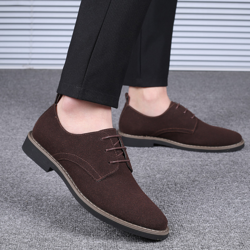 Formal Men Daily Wear Shoes - Mens Navy Blue Suede Leather Oxford