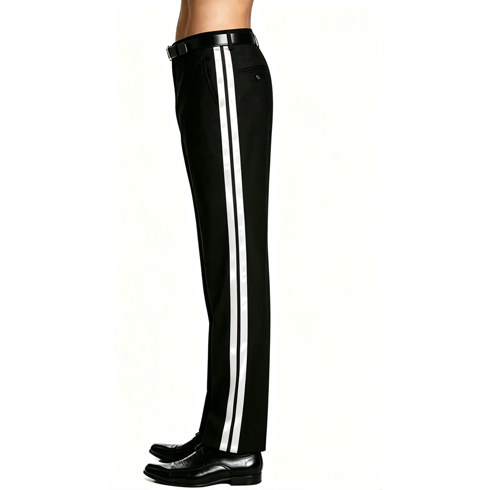 Double stripe Men's Tuxedo Dre - đánh giá và giá Dress Pant Flat Front