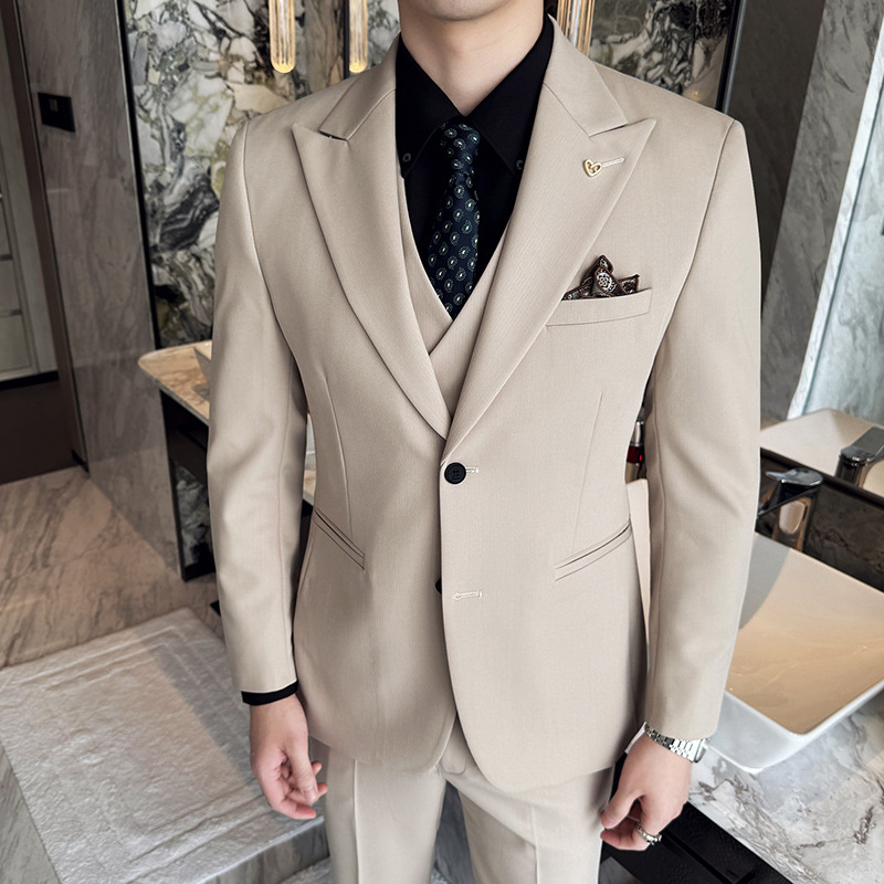 White Mens Suits 3 Pieces Slim - đánh giá và giá Men'S Formal Dinner Wear