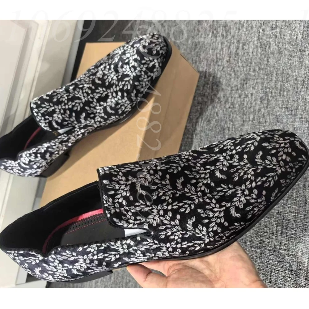 Men's Black Floral Slip-On Loa - đánh giá và giá Formal Upper Wear Men