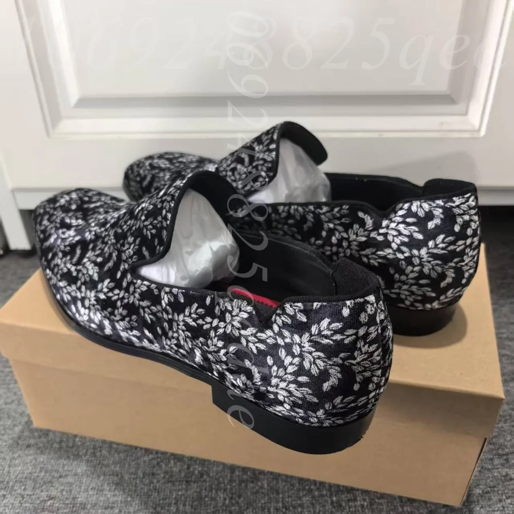Men's Black Floral Slip-On Loa - đánh giá và giá Formal Upper Wear Men