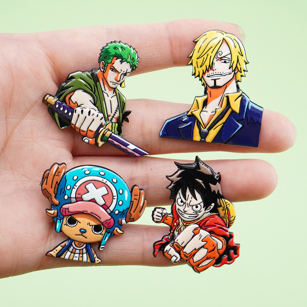4Pcs Cartoon ONE PIECE Luffy B - đánh giá và giá Tuxedo Lapel Pin