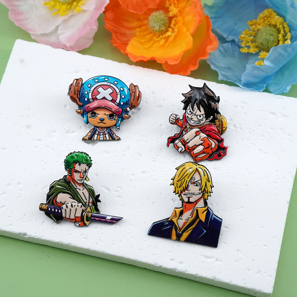 4Pcs Cartoon ONE PIECE Luffy B - đánh giá và giá Tuxedo Lapel Pin