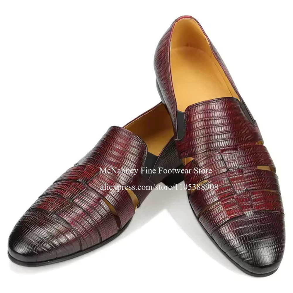Breathable Cutout Burgundy Bla - đánh giá và giá Formal Men Daily Wear Shoes