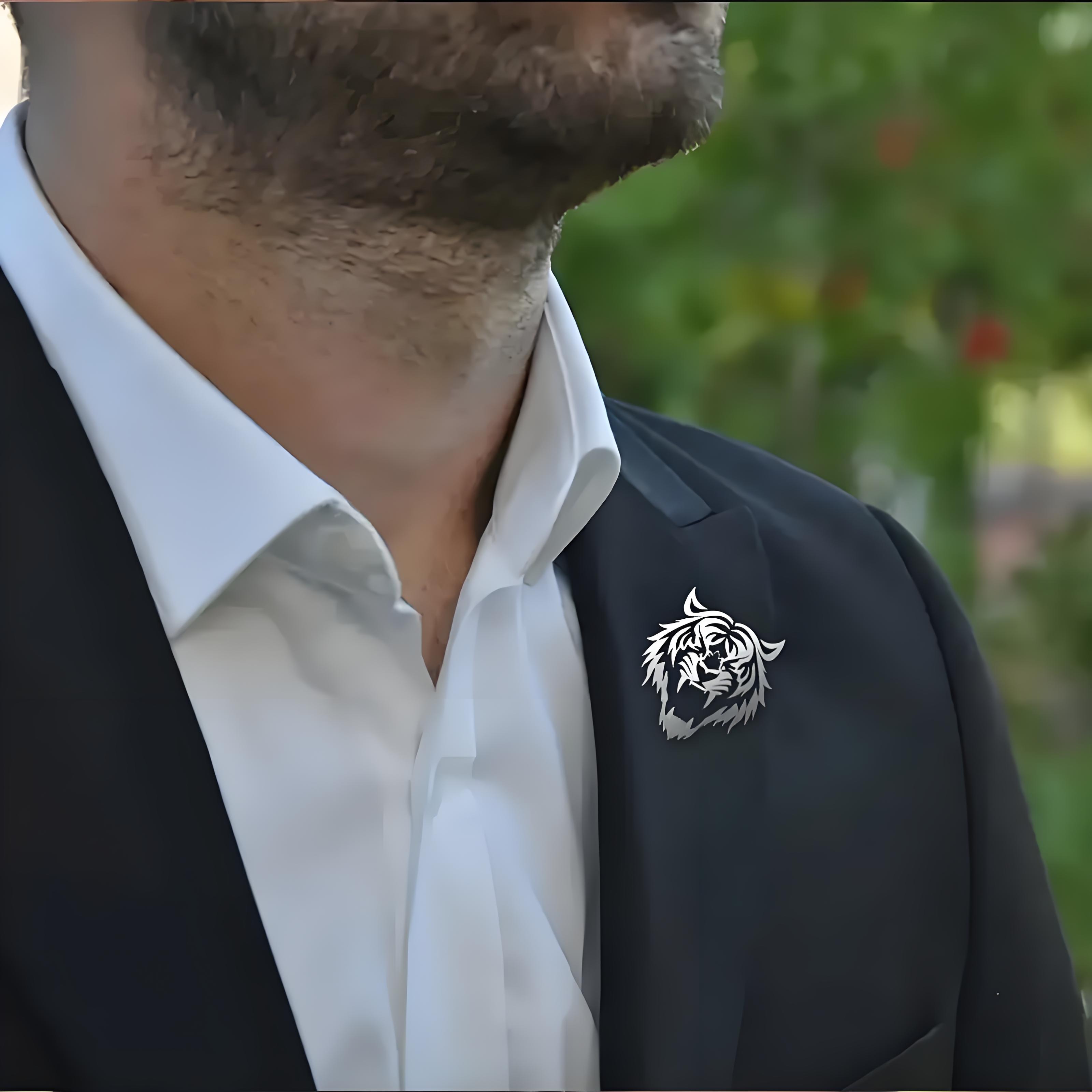 Men's Stainless Steel Tiger He - đánh giá và giá Tuxedo Lapel Pin