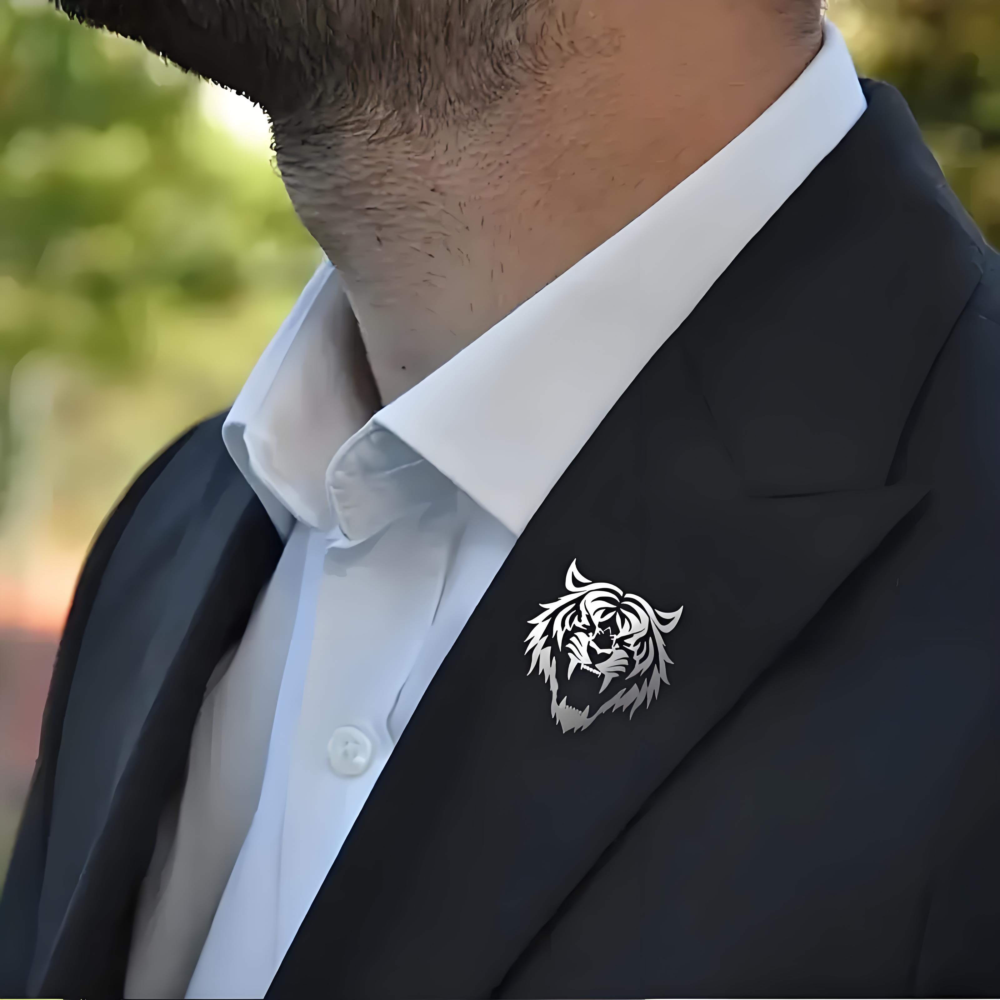 Men's Stainless Steel Tiger He - đánh giá và giá Tuxedo Lapel Pin