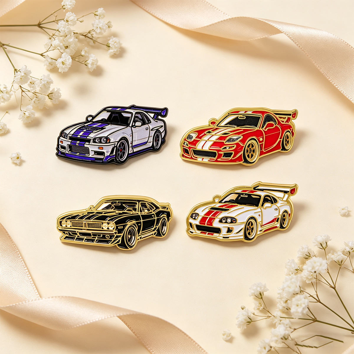 4pcs/set Racing Cars Brooch fo - đánh giá và giá Tuxedo Lapel Pin