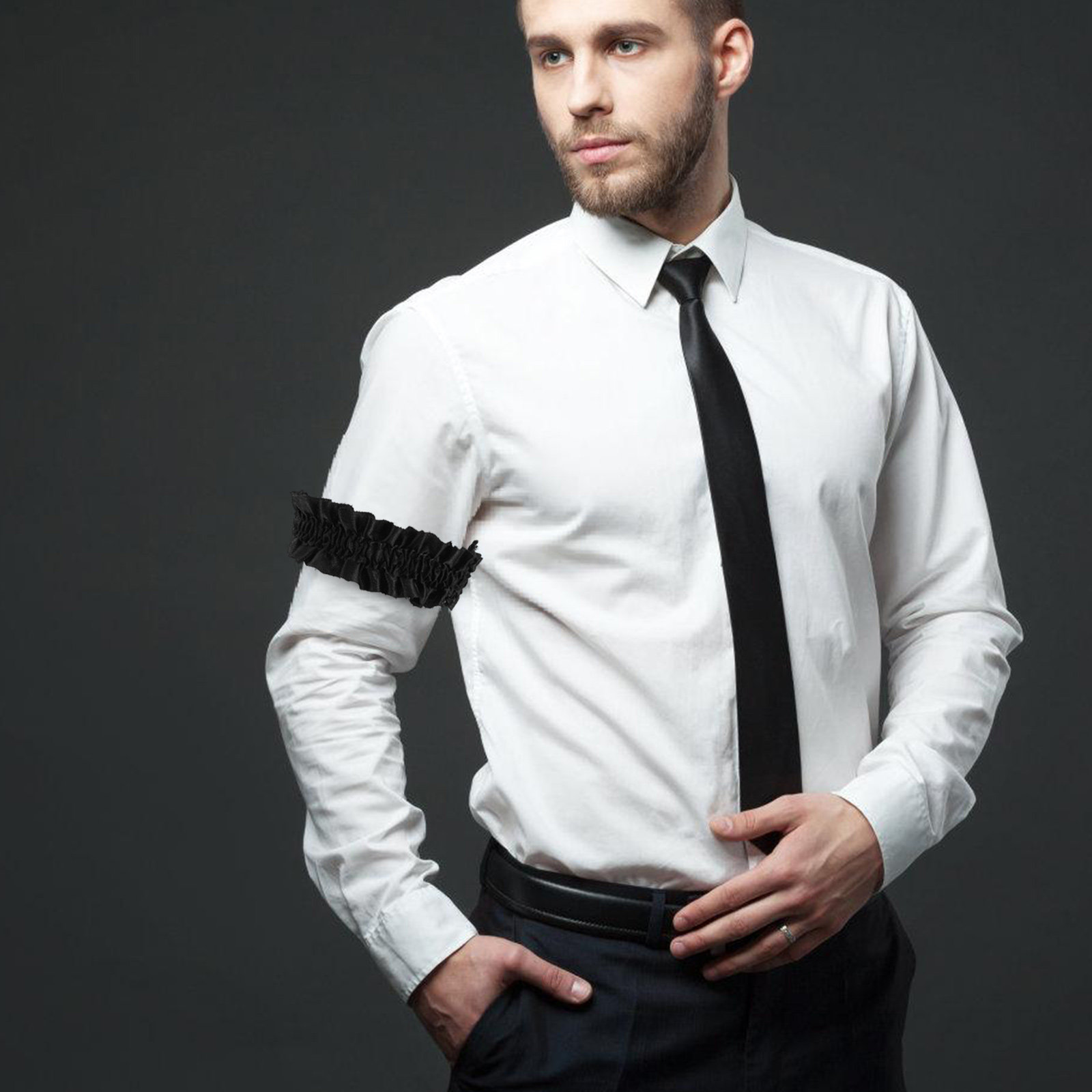 3Pairs Satin Elastic Sleeve Ga - đánh giá và giá Formal Upper Wear Men