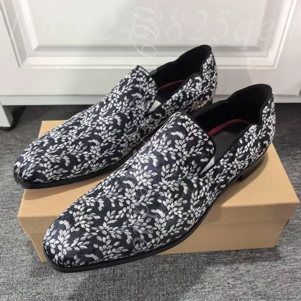Men's Black Floral Slip-On Loa - đánh giá và giá Formal Upper Wear Men