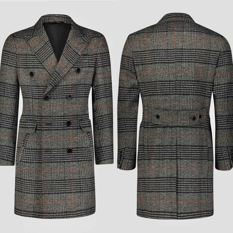 Modern Grid Woolen Blend Men O - đánh giá và giá Men Formal Wear Modern