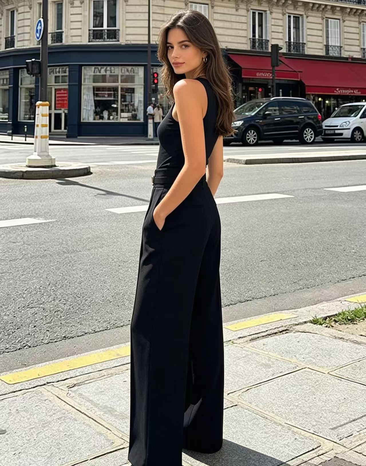 High Waist Wide Leg Suit Pants - đánh giá và giá Dress Pant Flat Front