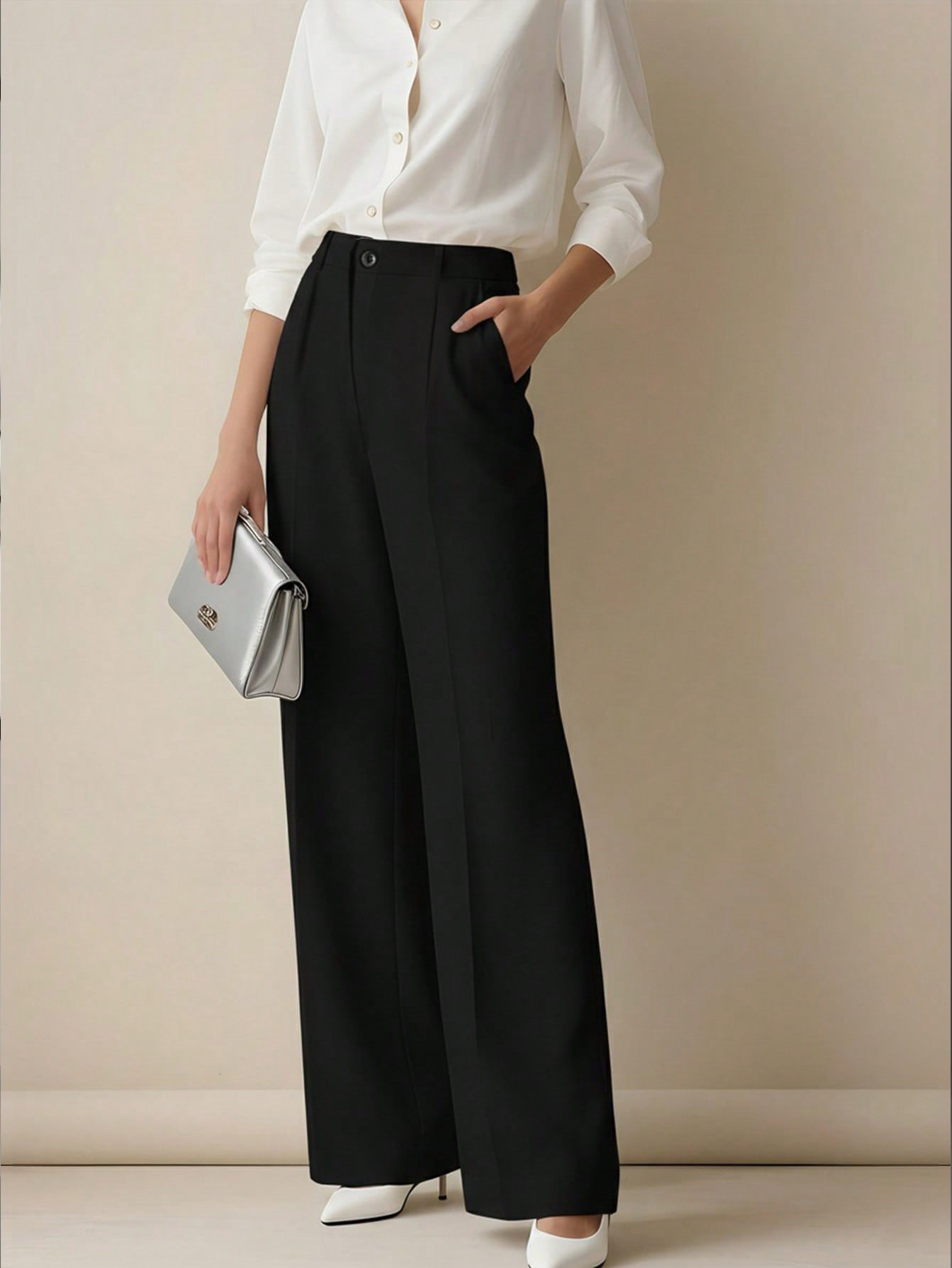 Women's High Waisted Wide Leg  - đánh giá và giá Dress Pant Flat Front