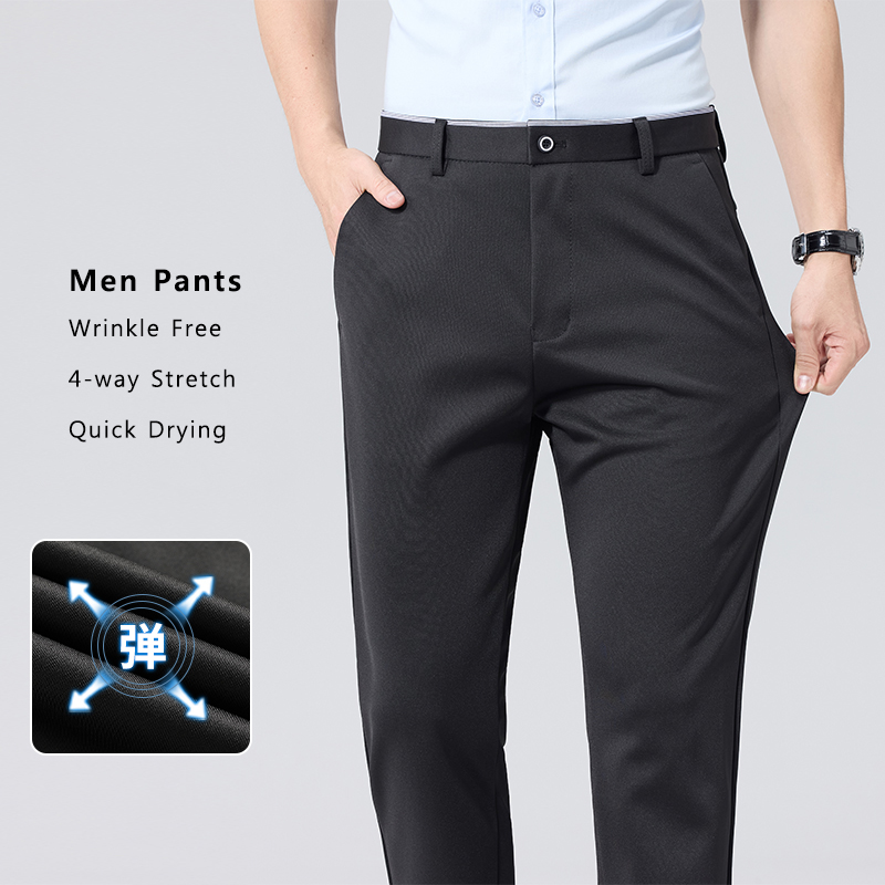 Men Trousers Summer Casual Gol - đánh giá và giá Dress Pant Flat Front